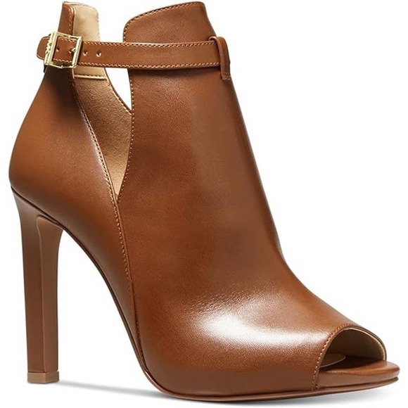Michael Kors Brown Lawson Open Toe Bootie NEW Size 10M - Picture 1 of 9